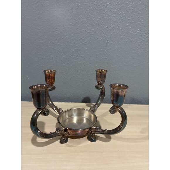 1940's Reed & Barton 331 Silver Plated Footed 4 Candlestick vintage Holder - Picture 1 of 6